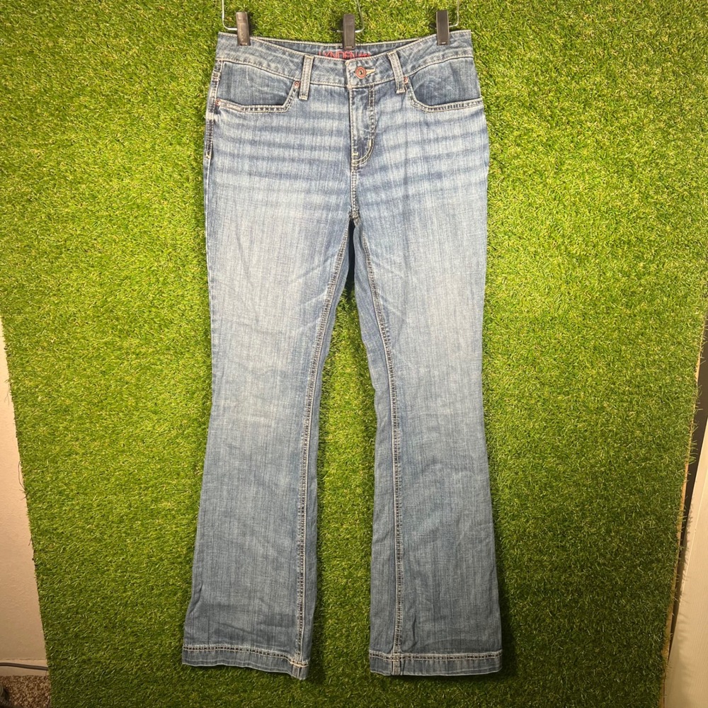 Cinch Lynden Flare Leg Western Jeans Blue Medium Wash Stretch Womens 29/7 XL